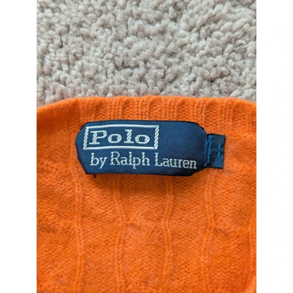 Vintage Polo Ralph Lauren Cashmere Sweater Mens XS/Small Cable Knit Crewneck 90s